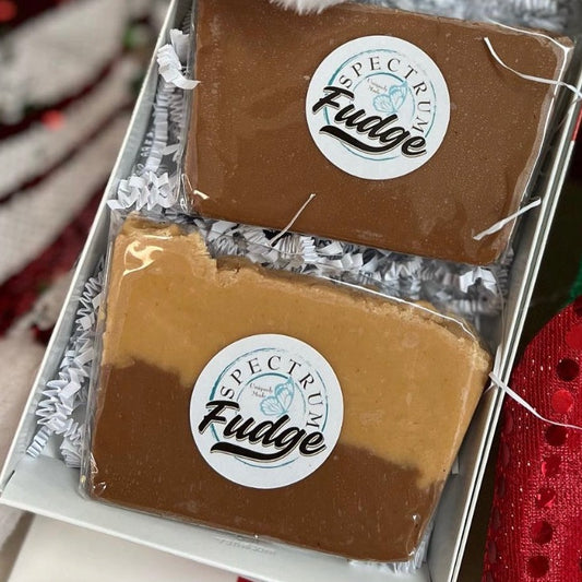 Chocolate & Sea Salt Caramel Fudge in a Gift Box (1/2lb)